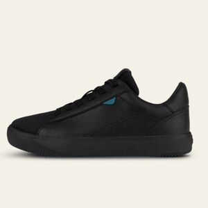 Vessi Jet Black Sneakers with Blue Accent